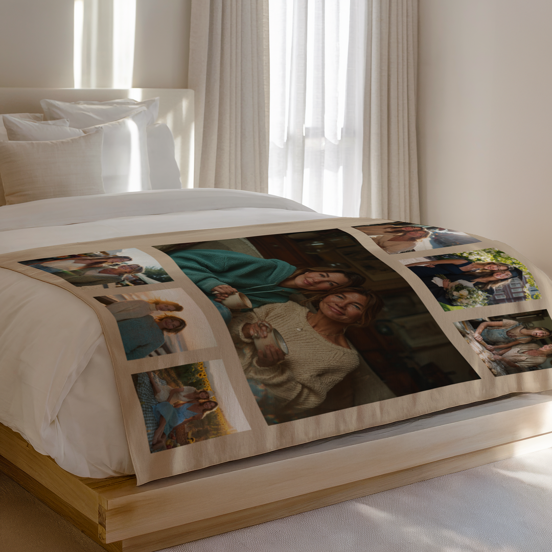 Personalized Photo Collage Sherpa Blanket – 7 Photo