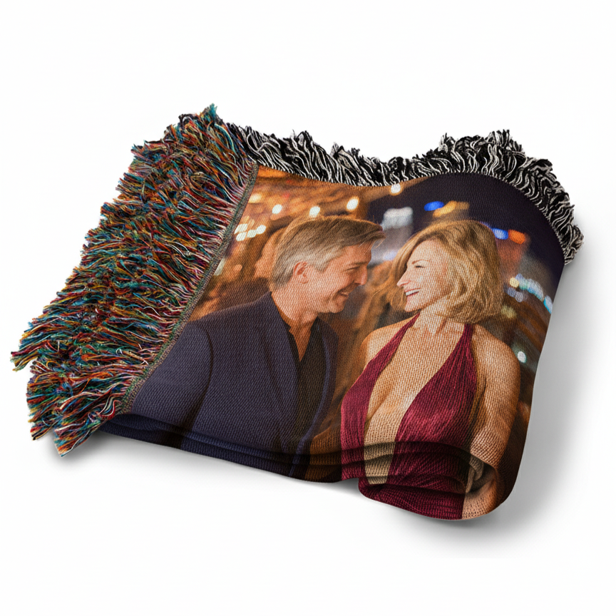 Personalized Woven Photo Blanket – 6 Photo