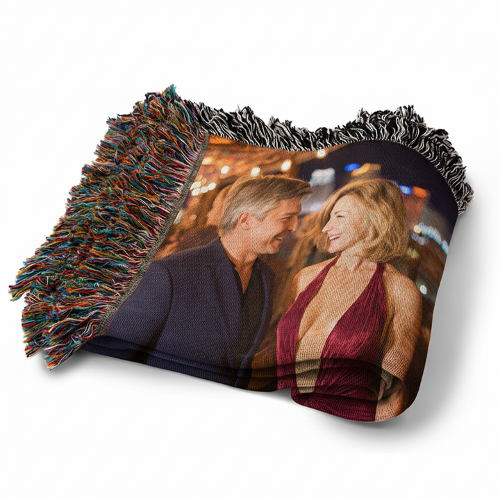 Personalized Woven Photo Blanket – 6 Photo