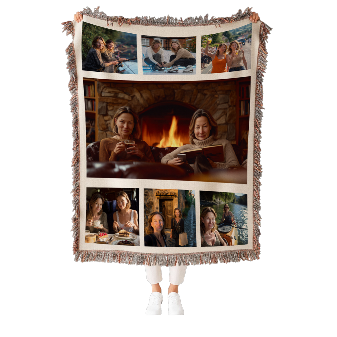 Personalized Woven Photo Blanket – 7 Photo