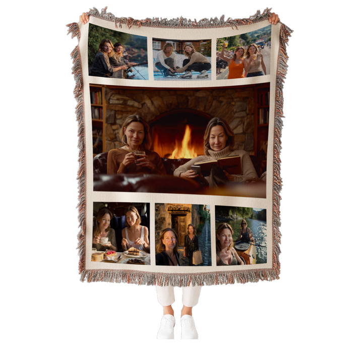 Personalized Woven Photo Blanket – 7 Photo