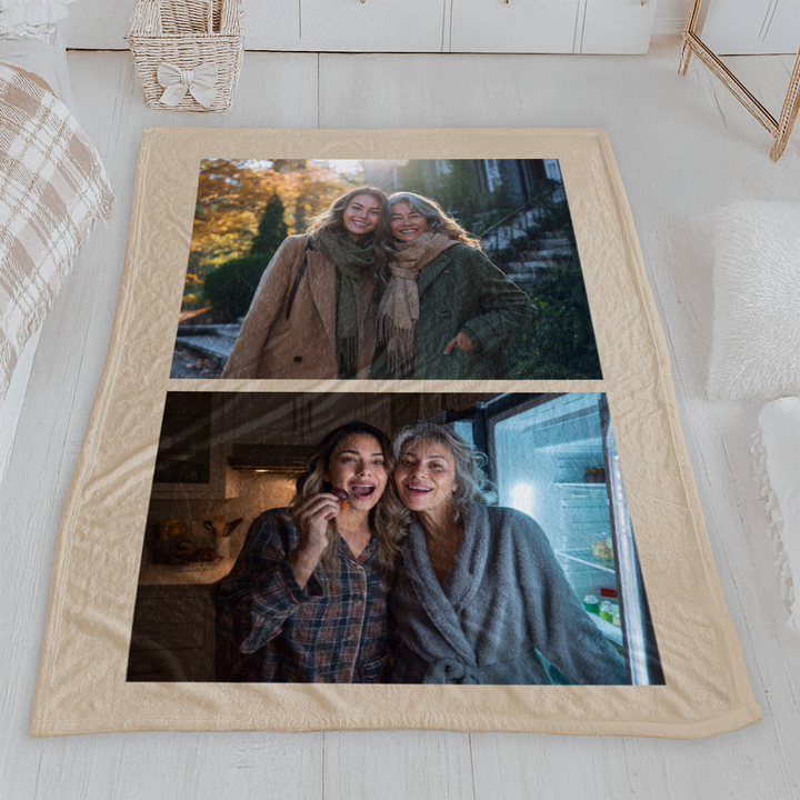 Personalized Photo Collage Sherpa Blanket – 2 Photo