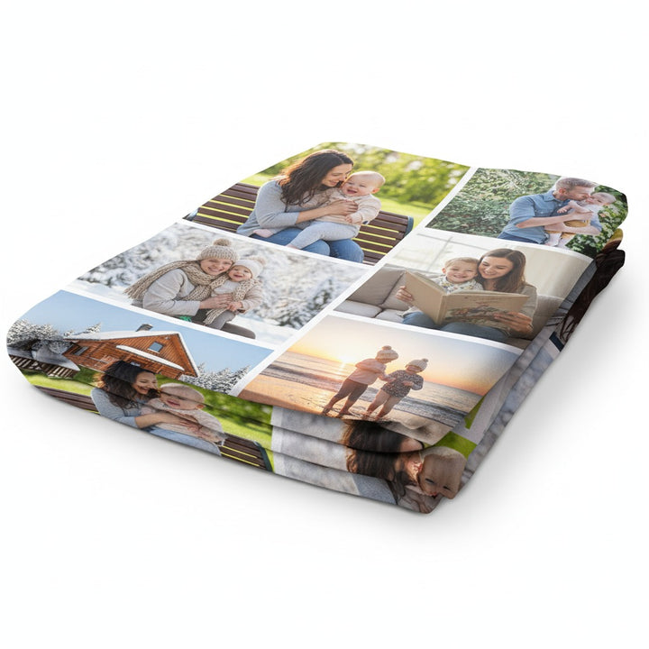 Personalized Photo Collage Fleece Blanket – 5 Photo