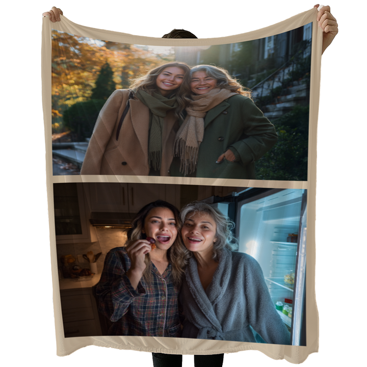 Personalized Photo Collage Sherpa Blanket – 2 Photo